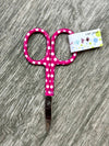 purple polk dot scissors