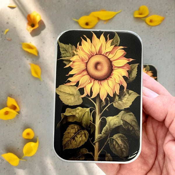 sunflower notions tin